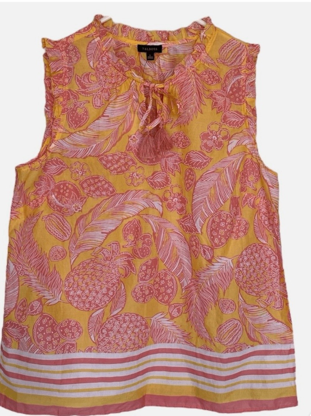 TALBOTS Sleeveless Tropical Print Blouse NWT